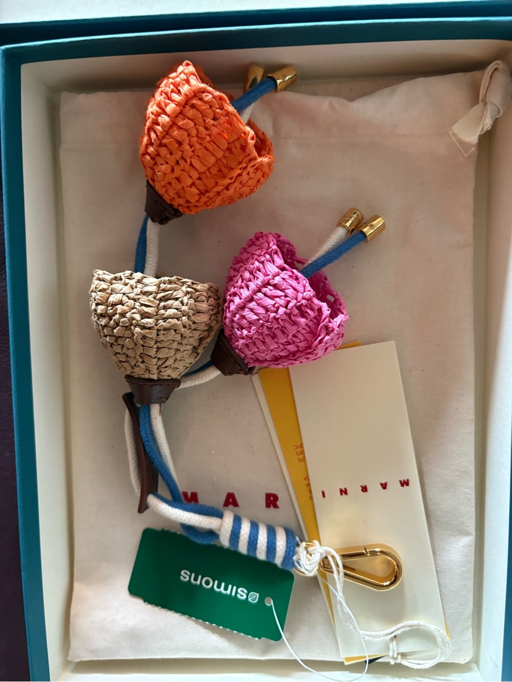 NWT- Marni Paper flowers bag charm